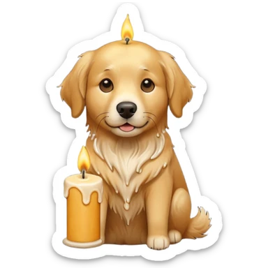 candle-holding dog sticker