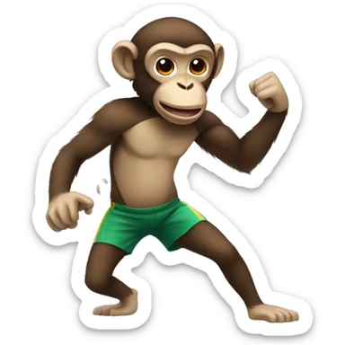 monkey playing sports sticker