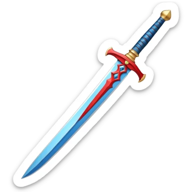 red Piercer — white blade + azure grip, Royal Sword. sticker