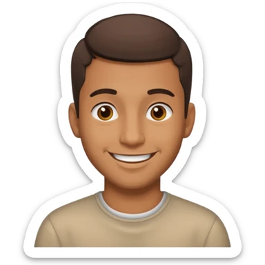 A brown man  happy  his hair cut up sticker