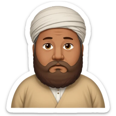 a fat muslim man sad sticker