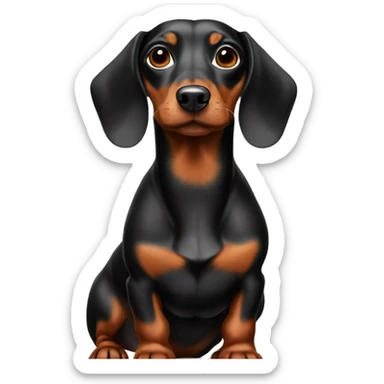 Brown and black Weiner dog  sticker