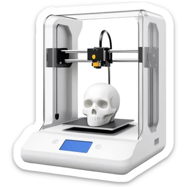 3D printing, sculpture inside 3D printer, printed object in progress, modern design, minimalistic, on a white background, no extra details. sticker