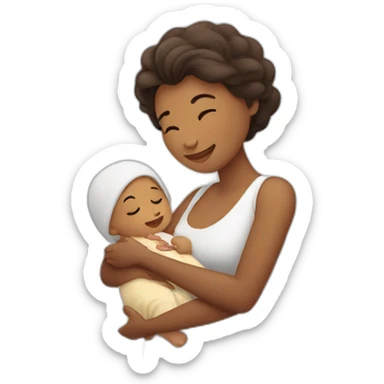 Madre con bebé en brazos sticker