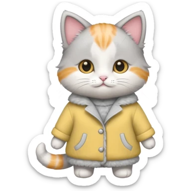 cute baby cat with a outfit sticker