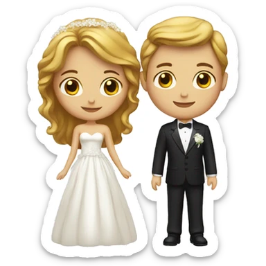 a white couple marry sticker