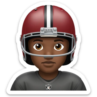 Wearing an Oakland raider helmet  sticker
