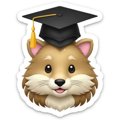 Graduation Cap in animal sticker