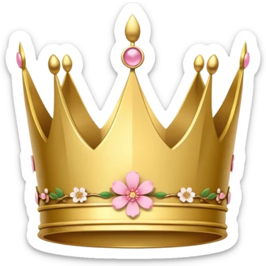 create a crown with japanese symbols and sakura leaf sticker