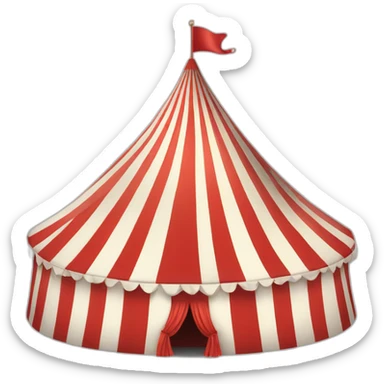circus tent in red and white sticker