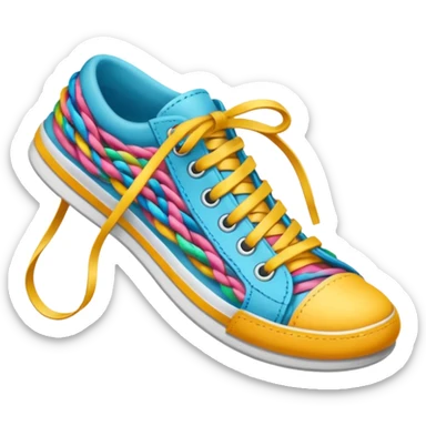 make an emoji of rolled up shoe laces sticker