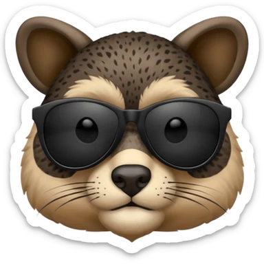 animal wtih black sunglasses  sticker