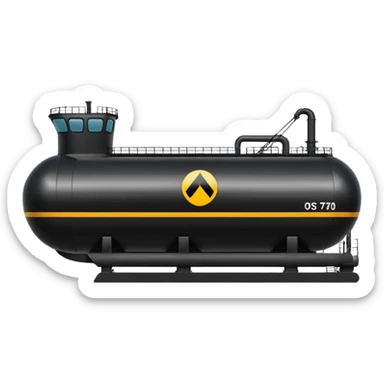 Generate a black oil tanker sticker