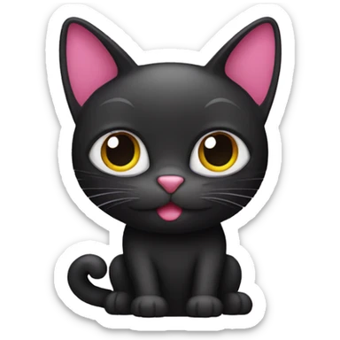 Black cat wearing pink bore sticker