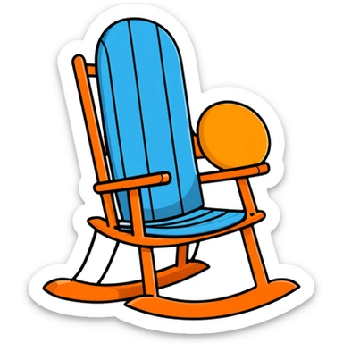 Blue rocking chair for nursery sticker