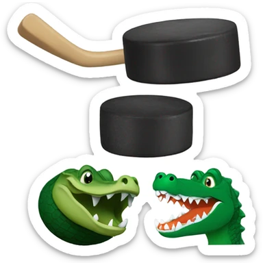 Big hockey puck and a gator sticker