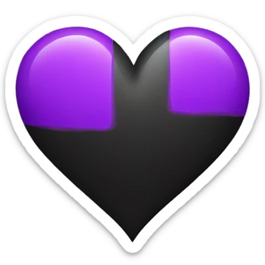 Half black and Purple Heart sticker