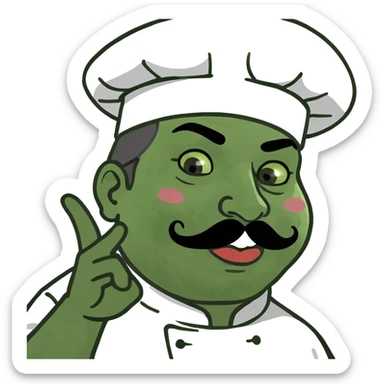 a mexican chef blowing a kiss sticker