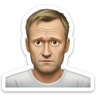 sad navalny in jail sticker