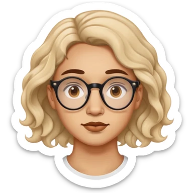 Light skin wavy hair jawline face with round specs and nose piercing  sticker