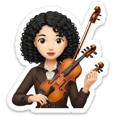 CURLY BLACK  HAIR  FEMALE VIOLINIST sticker