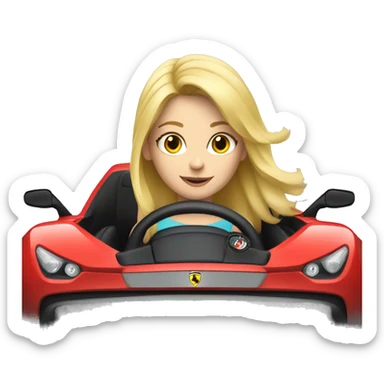 Blond girl driving a ferrari sticker