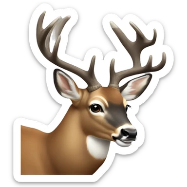 White tail buck sticker