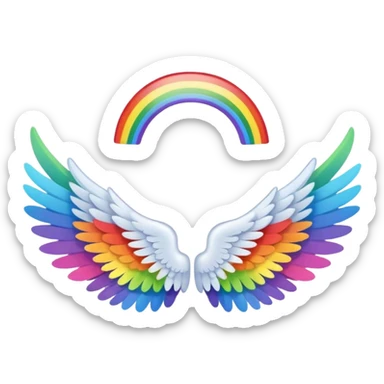 Simple tiny rainbow angel wings. Simple cute small left and right rainbow angel wings. Only wings. sticker