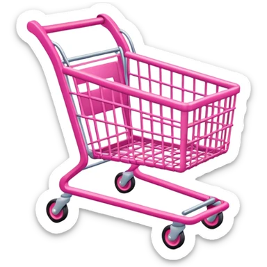 un carrello della spesa rosa sticker