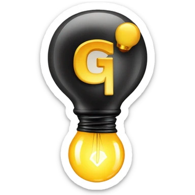 freemason lightbulb shining with letter g sticker