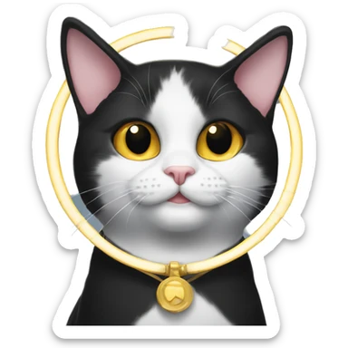 Tuxedo cat with halo  sticker