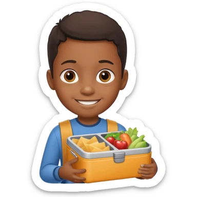 balck child with lunchbox sticker