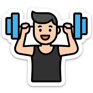 Remove all yellow color from the icon, keep the gym lover theme, maintain icon style, keep the rest of the colors vibrant and clear. sticker