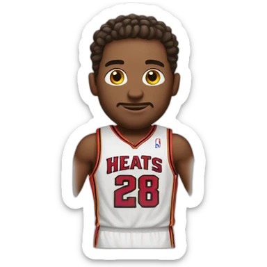white man wearing miami heats basketball jersey sticker