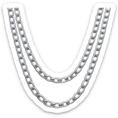 double silver chain necklace sticker