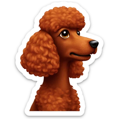 Red poodle profile sticker