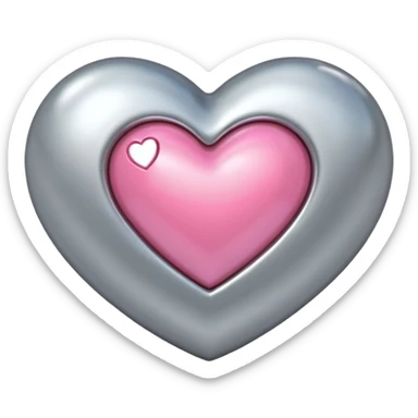 platinum heart with one mini pink heart inside of it  sticker