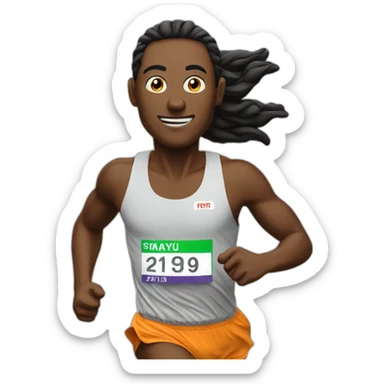 runs a marathon sticker