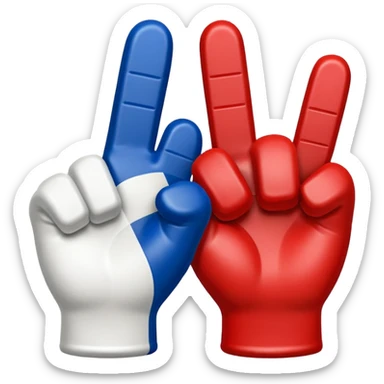 sports foam finger american football blue (#00A3E0) and red (#F9423A) sticker