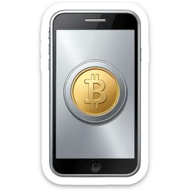 smartphone with a play button and a coin symbol sticker