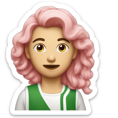 Un garcon avec un mayot de l'algerie rose qui fume une puff sticker