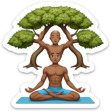 Yoga Practitioner black man  sticker