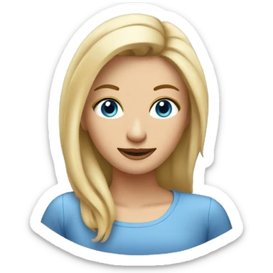 woman with blond Hair and Blue Eyes growing rosemary out of her head sticker