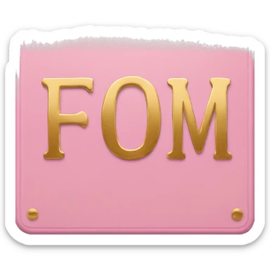 Pink welcome plaque with gold letters “Merry & Chic” sticker
