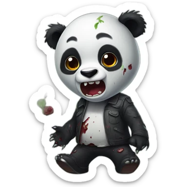 Zombie panda sticker