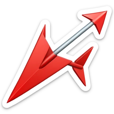 a red arrow pointing bad sticker