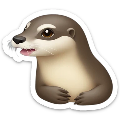 Loutre qui vole et aun bec de piegonn sticker