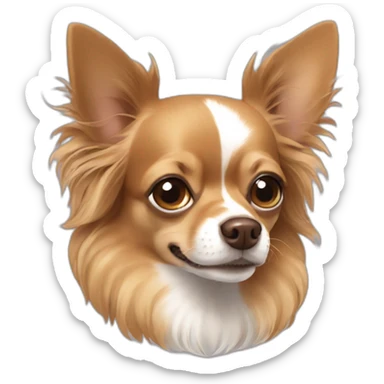 Long hair brown Chihuahua sticker