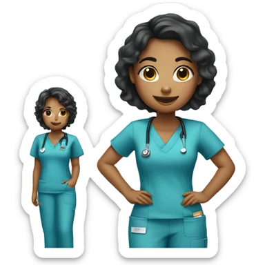 cute girl in scrubs sticker