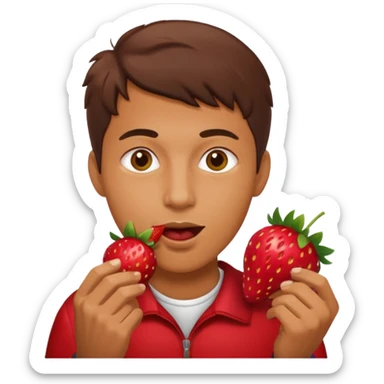 the man eating strawberries
 sticker